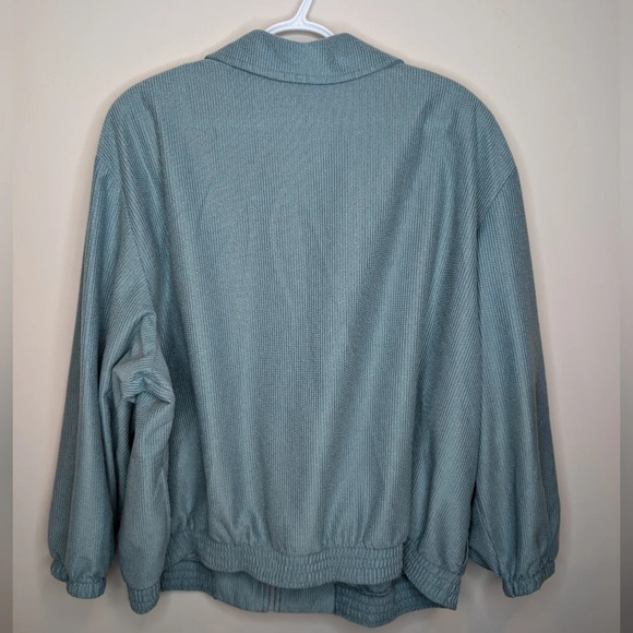 Vintage Teddi Seafoam Teal Green Collared Zip Up Golf Jacket XL Mens Unisex - Picture 2 of 9